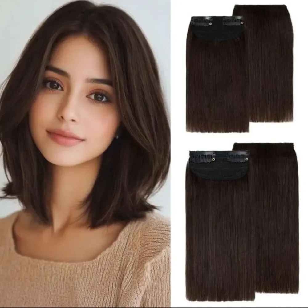 4 Piece Set of Human Hair Clip in Extensions - Brand new Never Used